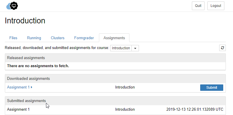 submit assignment