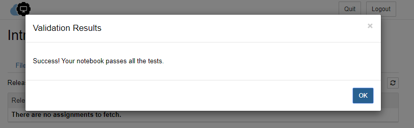 validate passed